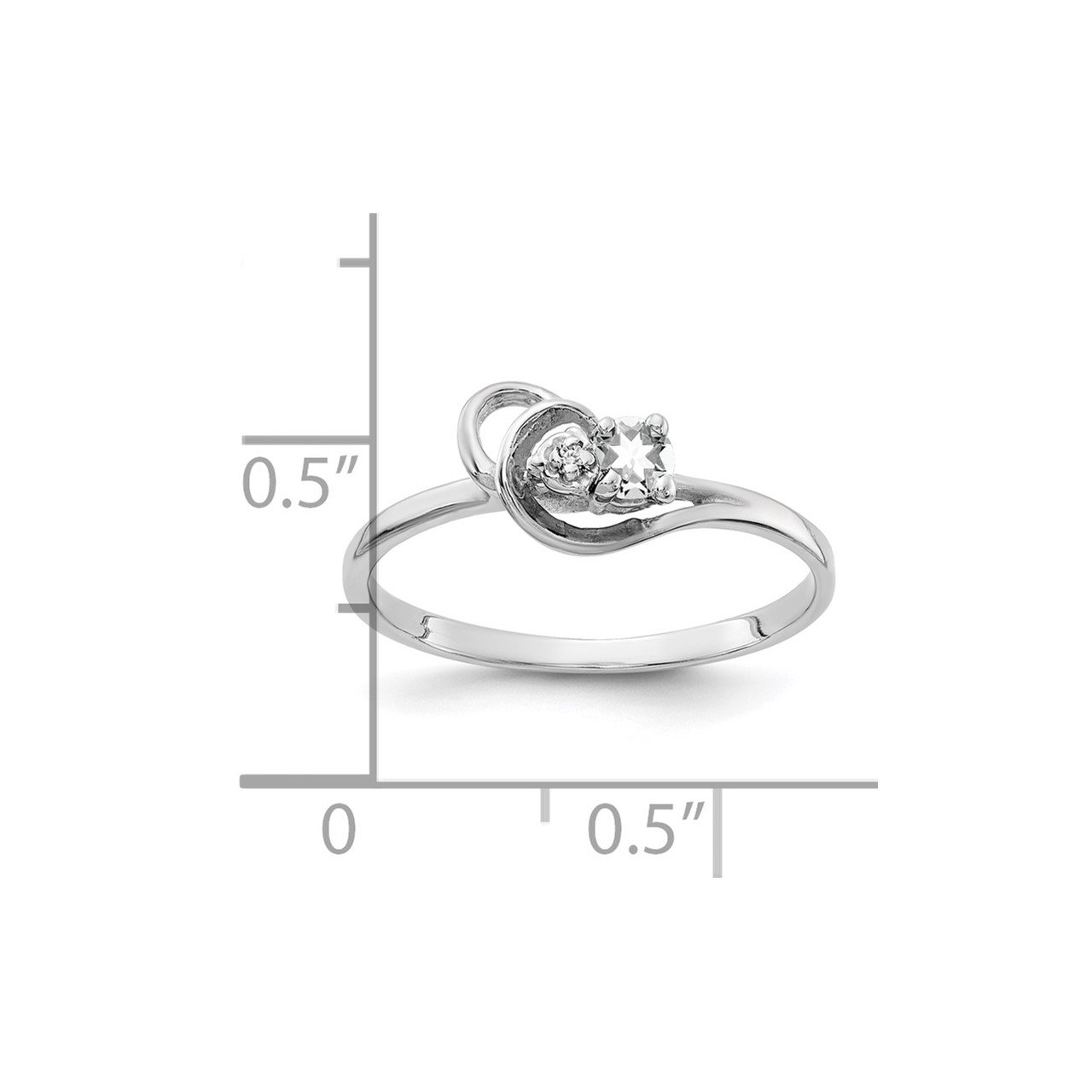 14k White Gold 3mm Cubic Zirconia VS Diamond ring-1