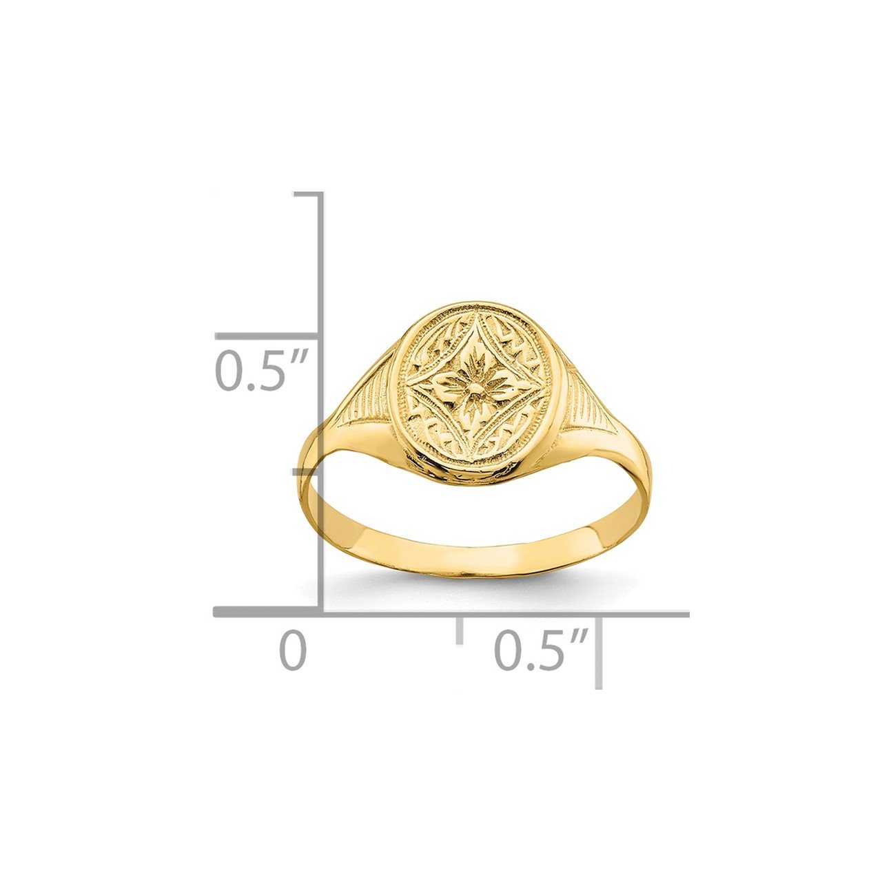 14k Oval Star Diamond Center Baby Ring-2