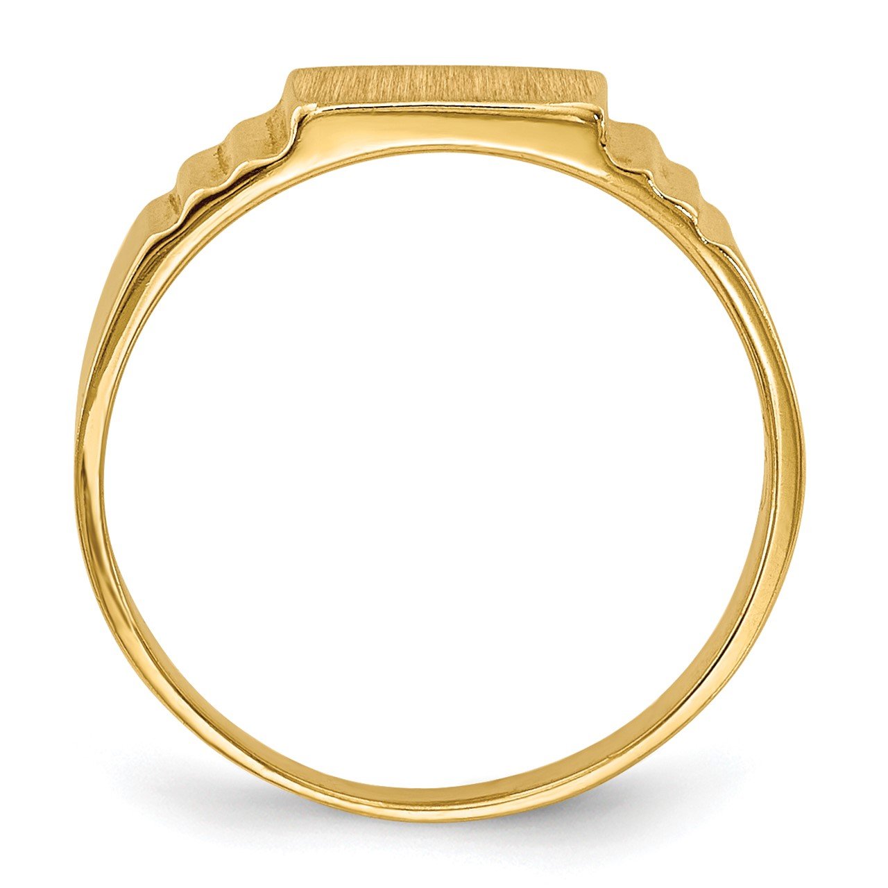 14K Rectangular Satin Baby Signet Ring-1