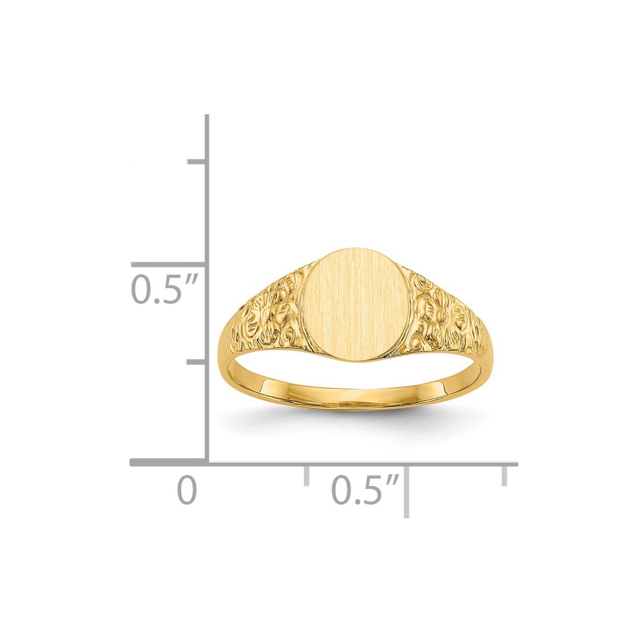 14k 8.0x7.0mm Closed Back Signet Ring-4