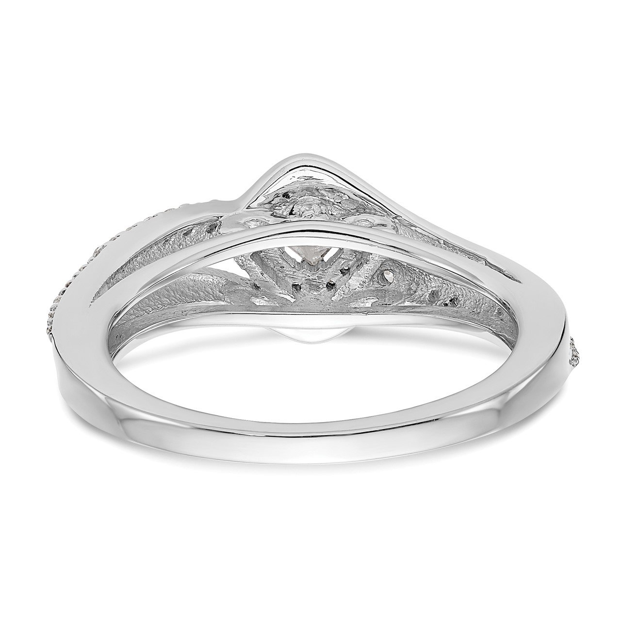 14K White Gold Complete Diamond Promise/Engagement Ring-4