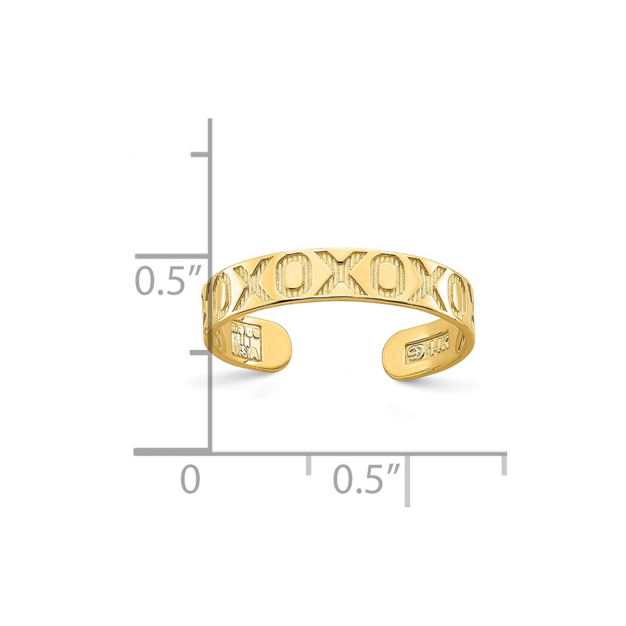 14K X and O Pattern Toe Ring-3