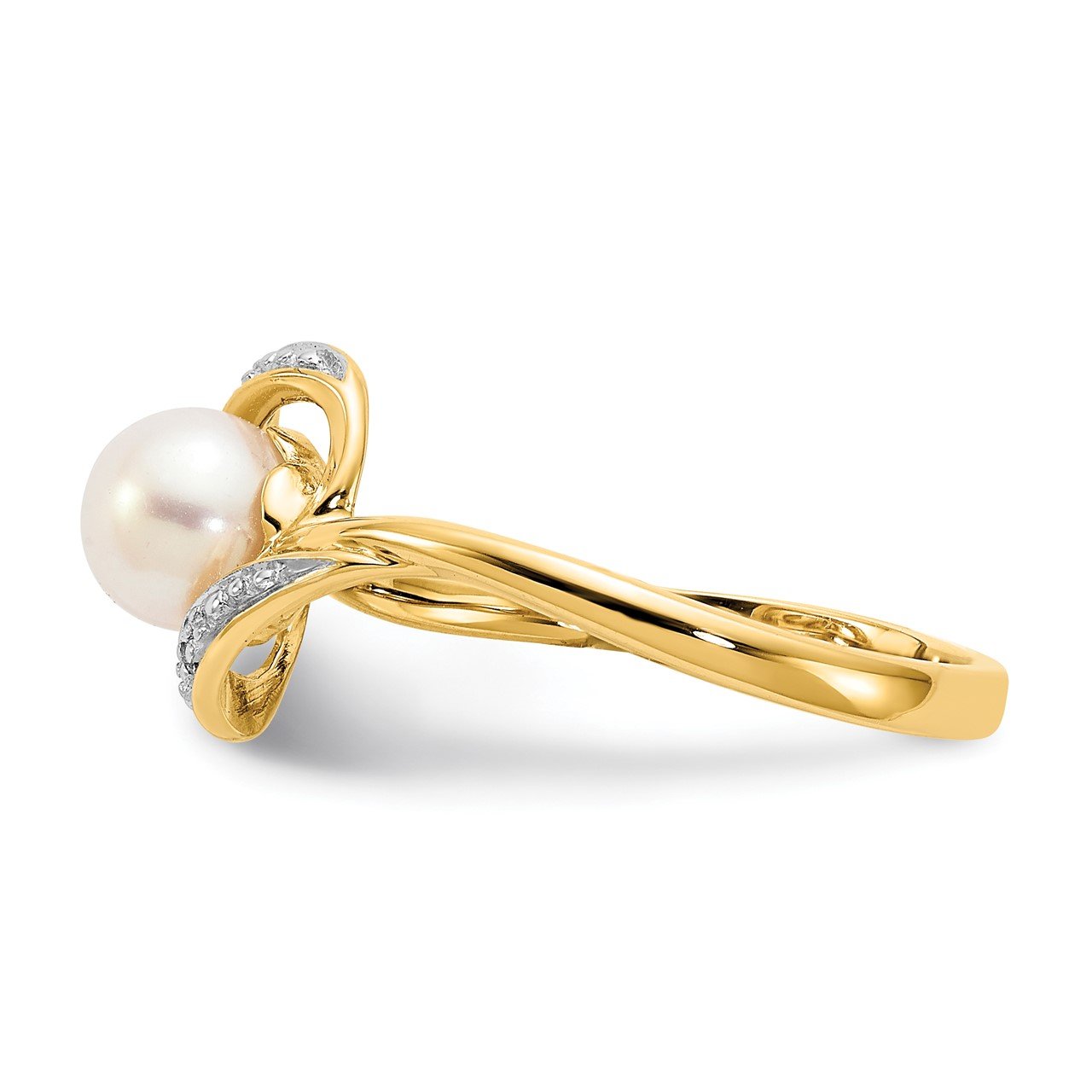 14k Diamond and FW Cultured Pearl Ring-3