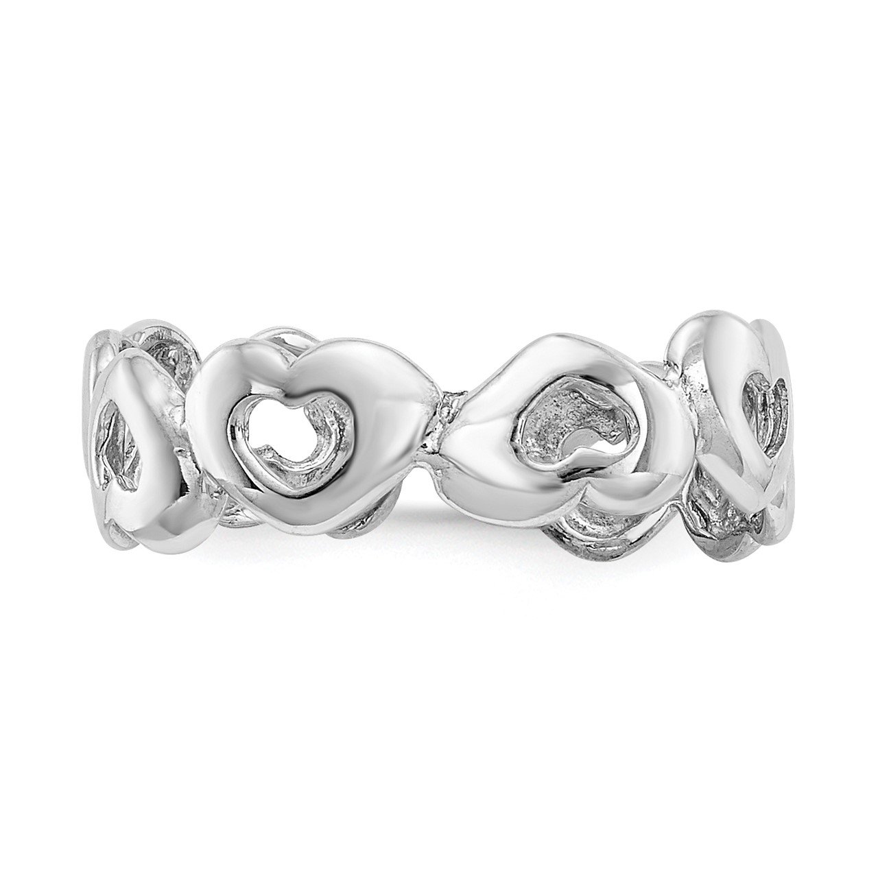14k White Gold Heart Toe Ring-4