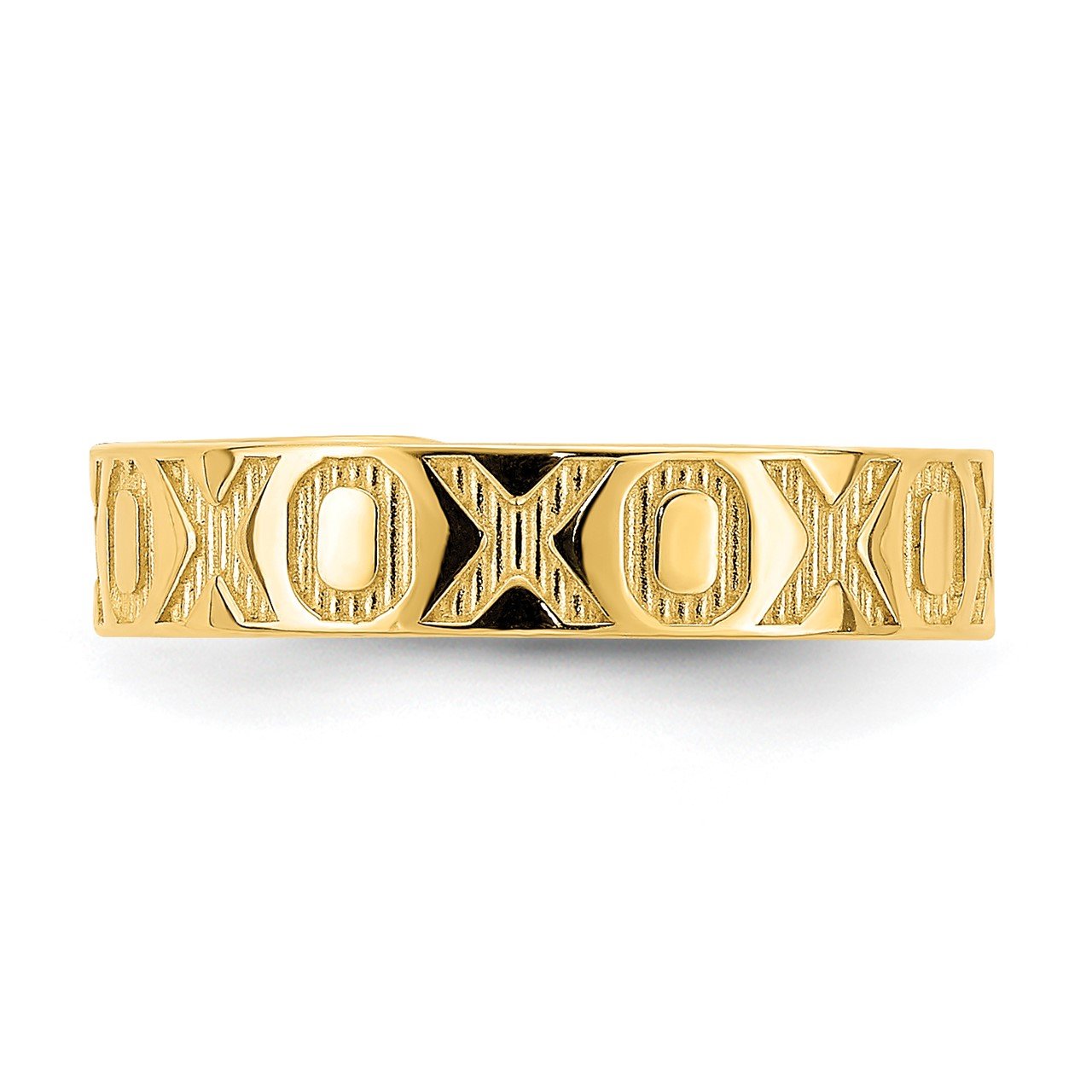 14K X and O Pattern Toe Ring-4