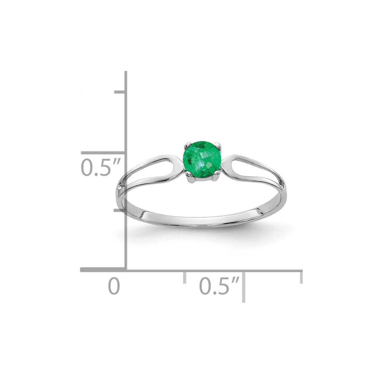 14k White Gold 4mm Emerald ring-1