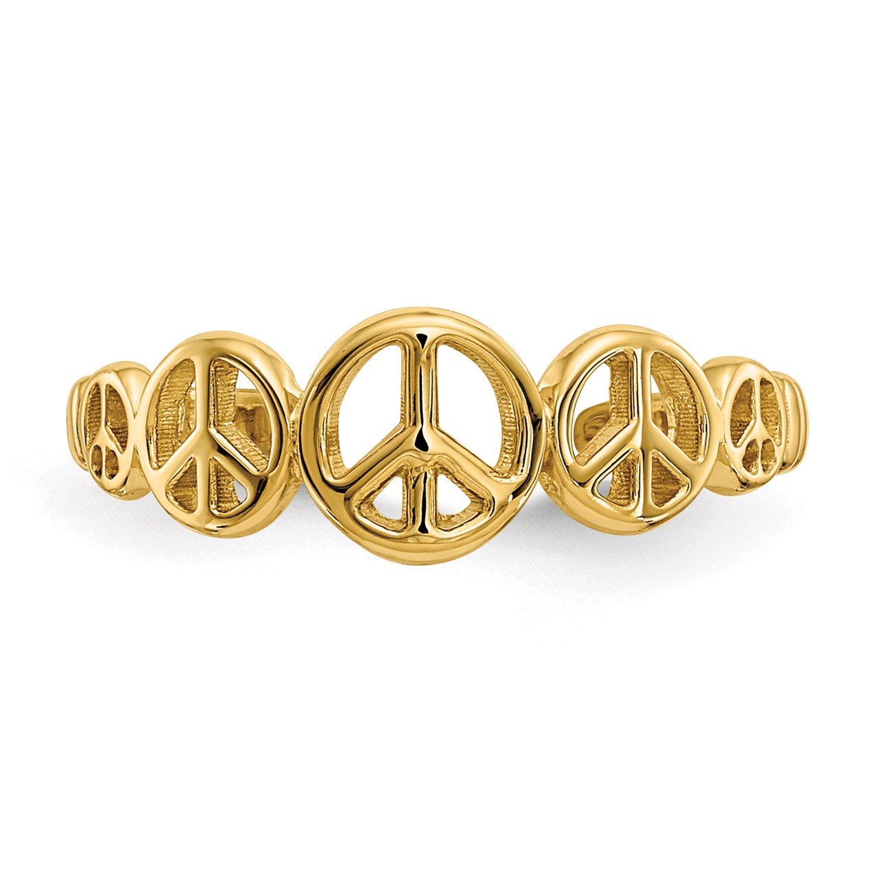 14k Peace Sign Toe Ring-4