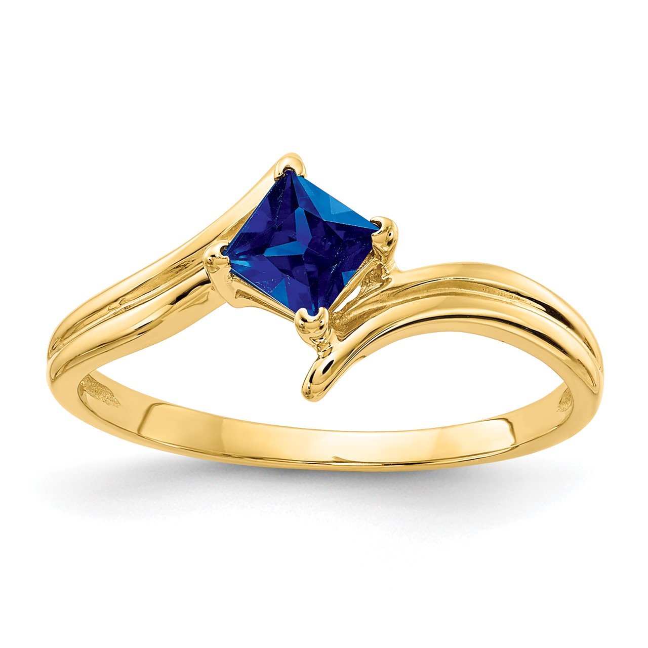 14k 4mm Princess Cut Sapphire ring The Gold Store