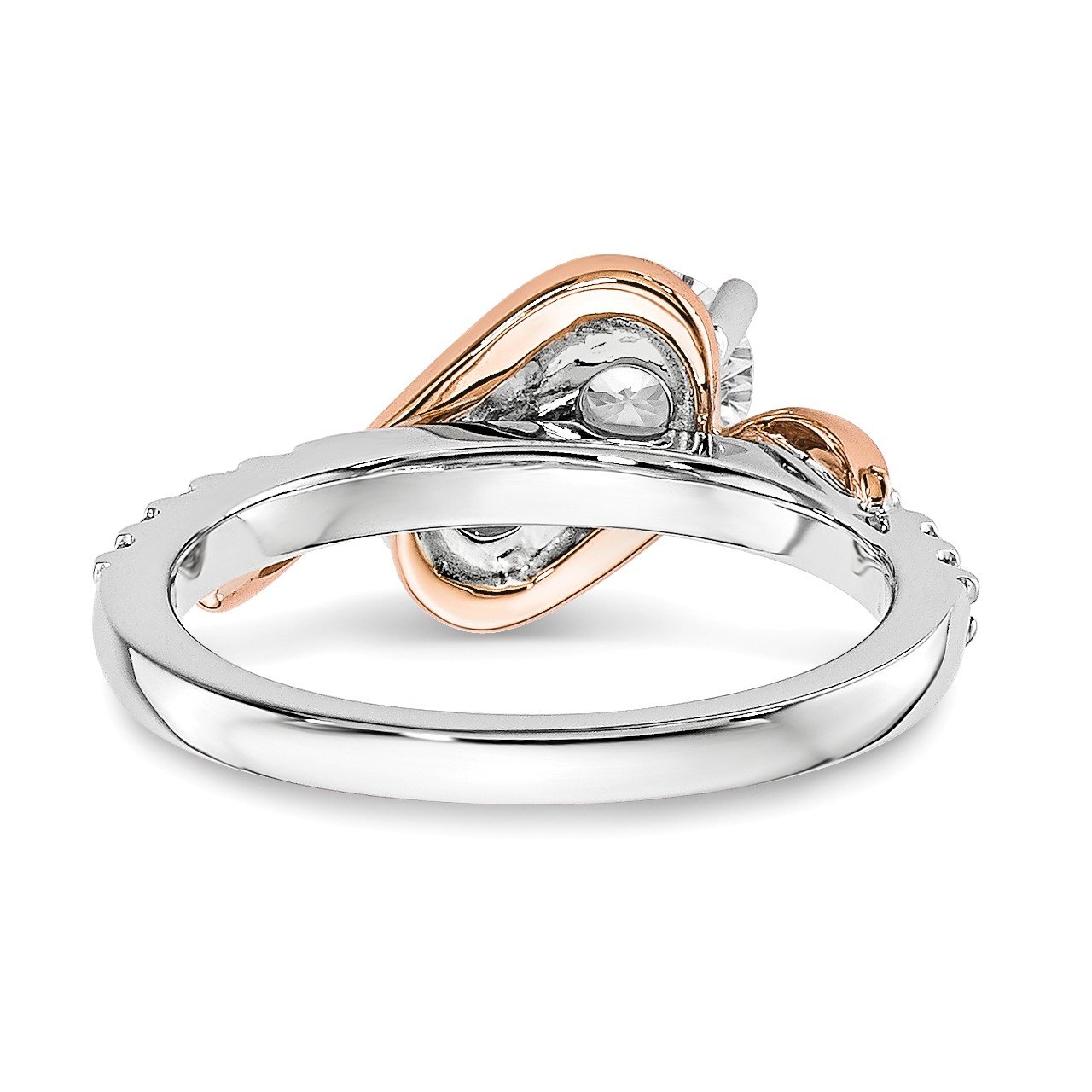 14k White and Rose Gold Diamond Semi-Mount Ring-3