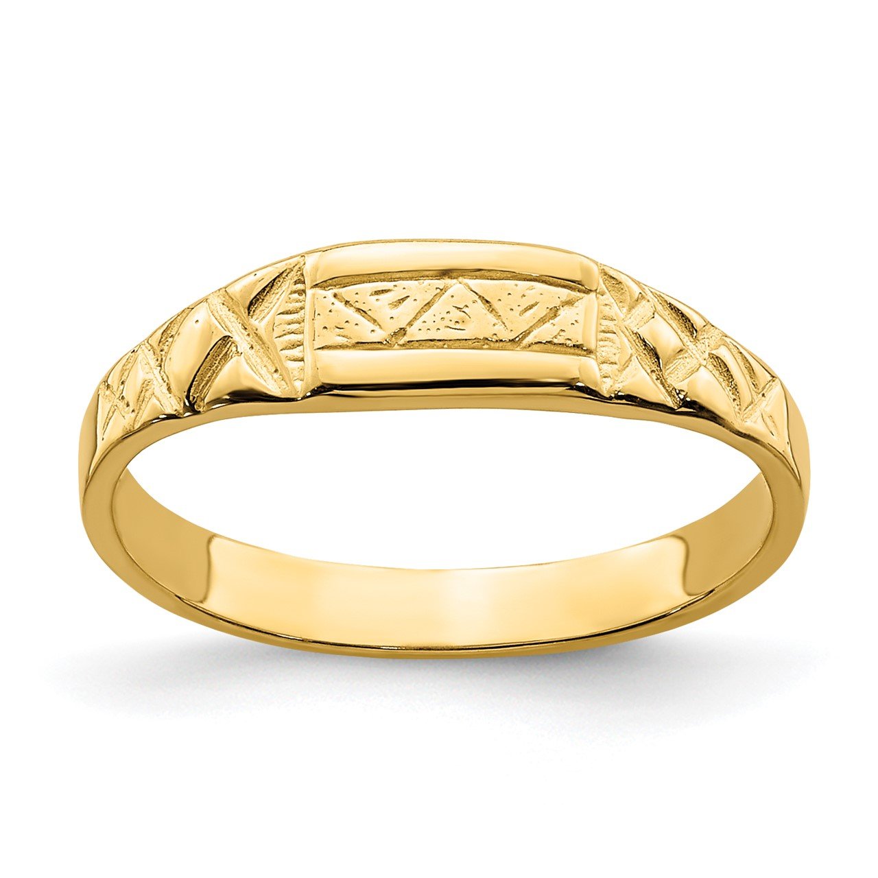 14K Baby Triangle Textured Ring