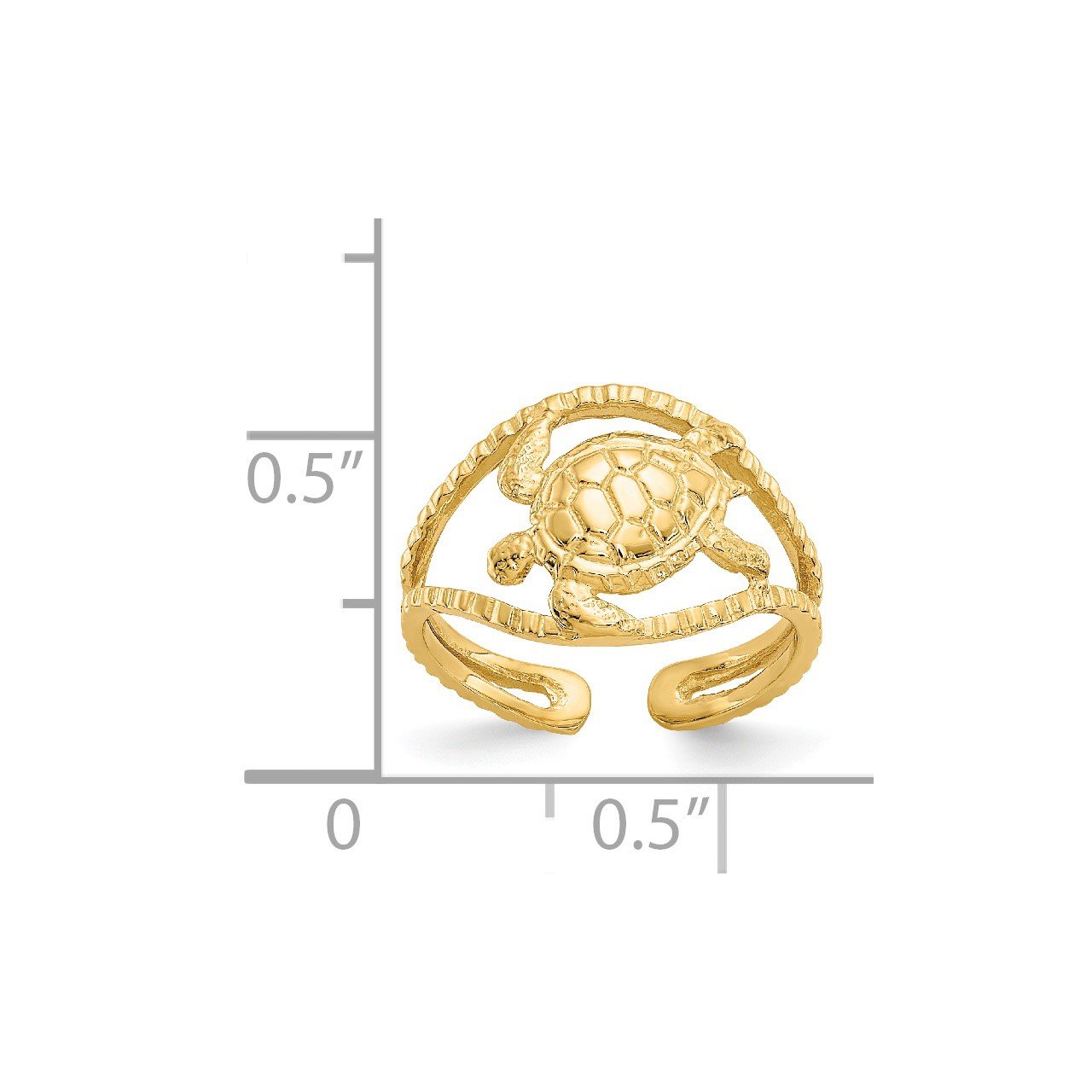 14k Turtle Toe Ring-4