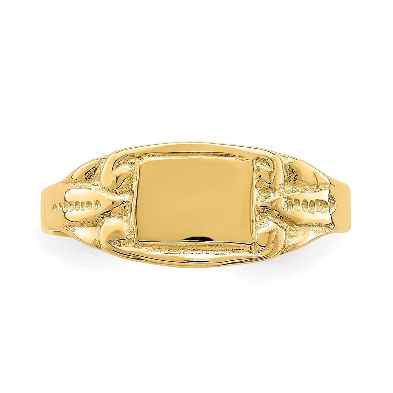 14k Rectangular Signet Baby Ring-4