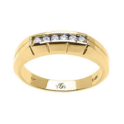 14k White / Yellow / Rose Gold Diamond Band-1