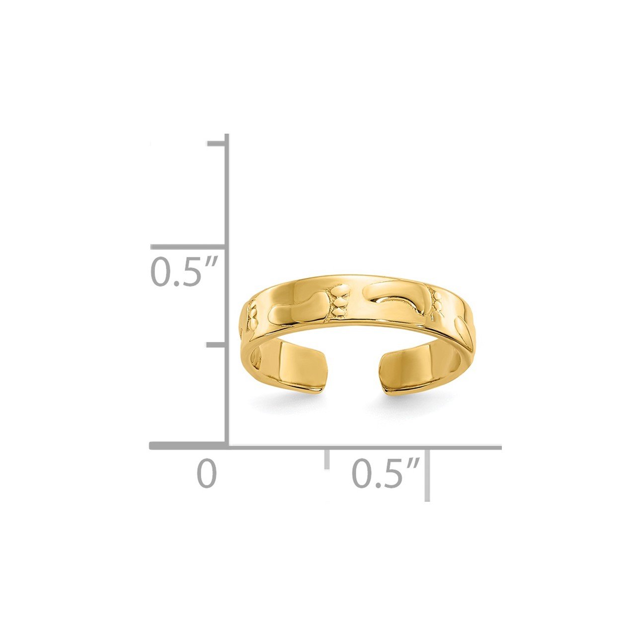 14k Footprints Toe Ring-4