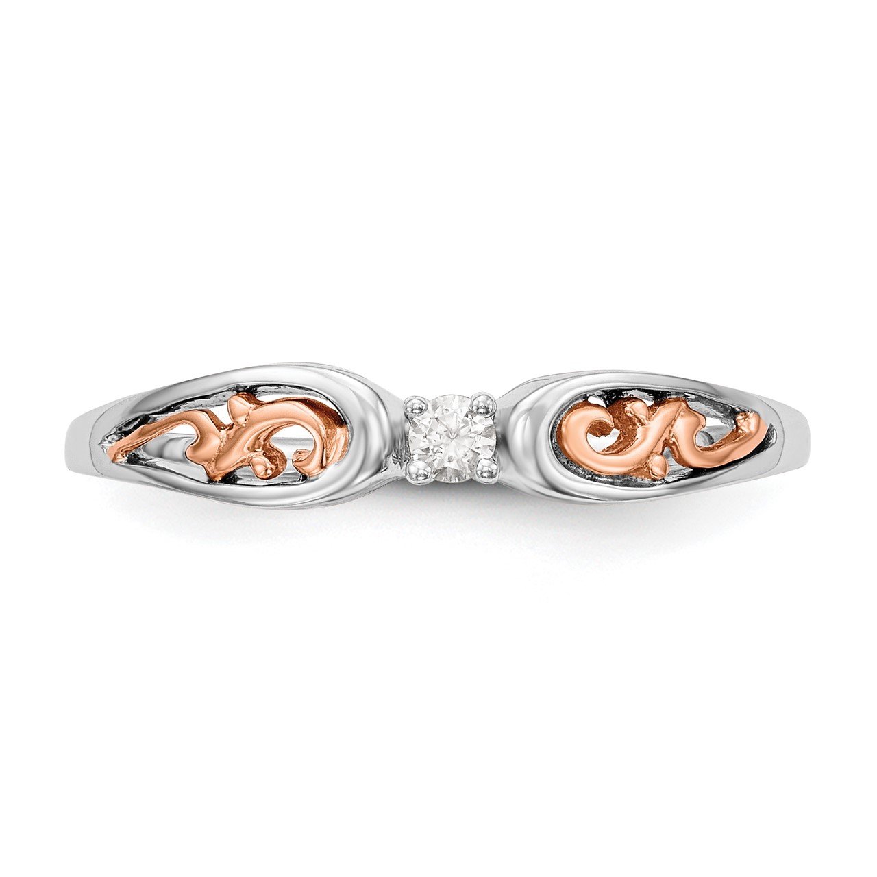 14K White Gold and Rose Gold Comp. Diamond Promise/Engagement Ring-3