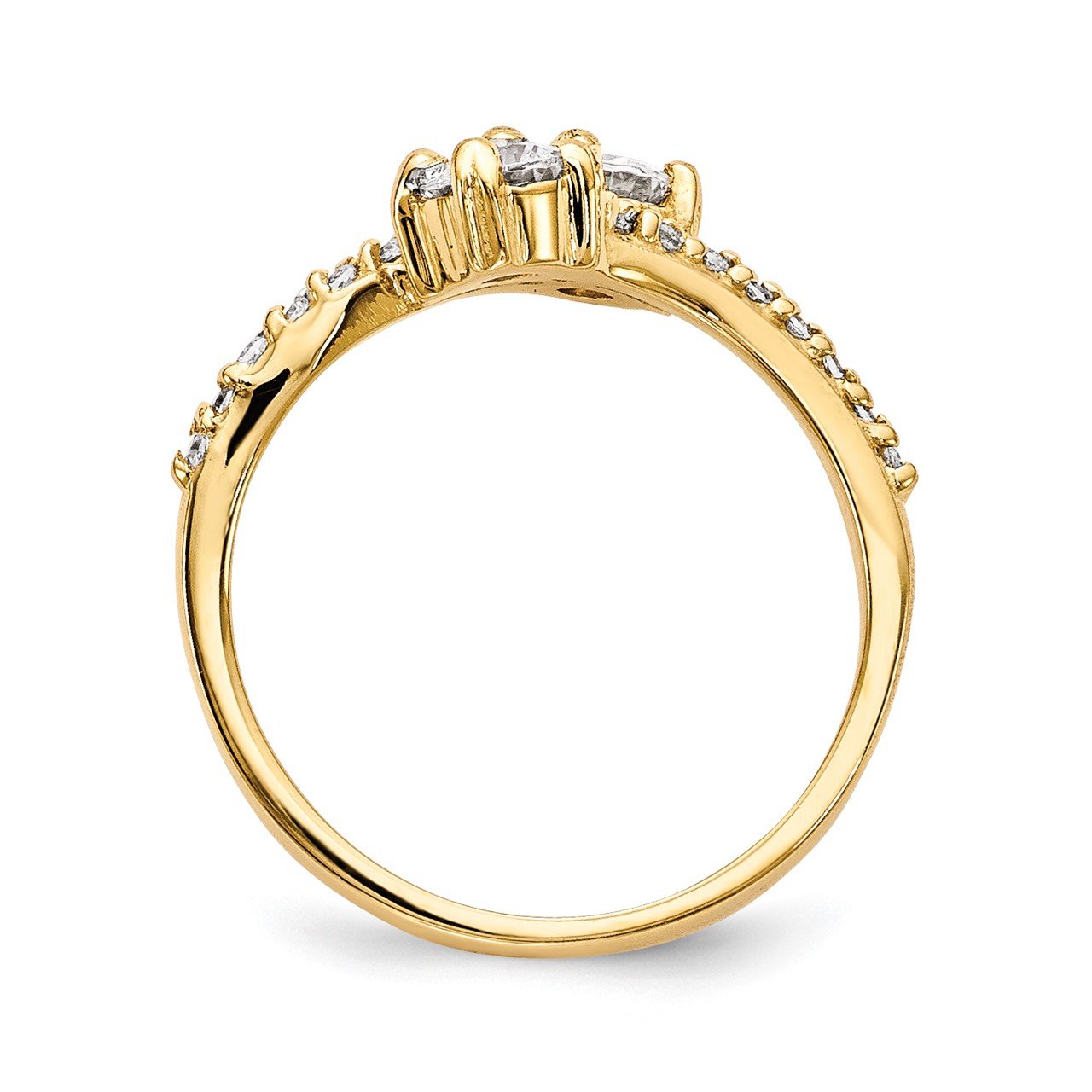 14KY A Diamond 2-stone Ring Semi-Mount - 4.2 mm center stones-2