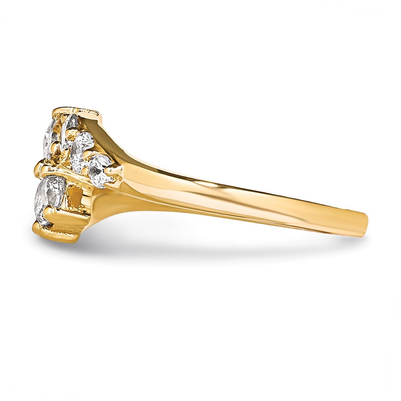 14KY VS Diamond 2-stone Ring Semi-Mount - 3.5 mm center stones-2