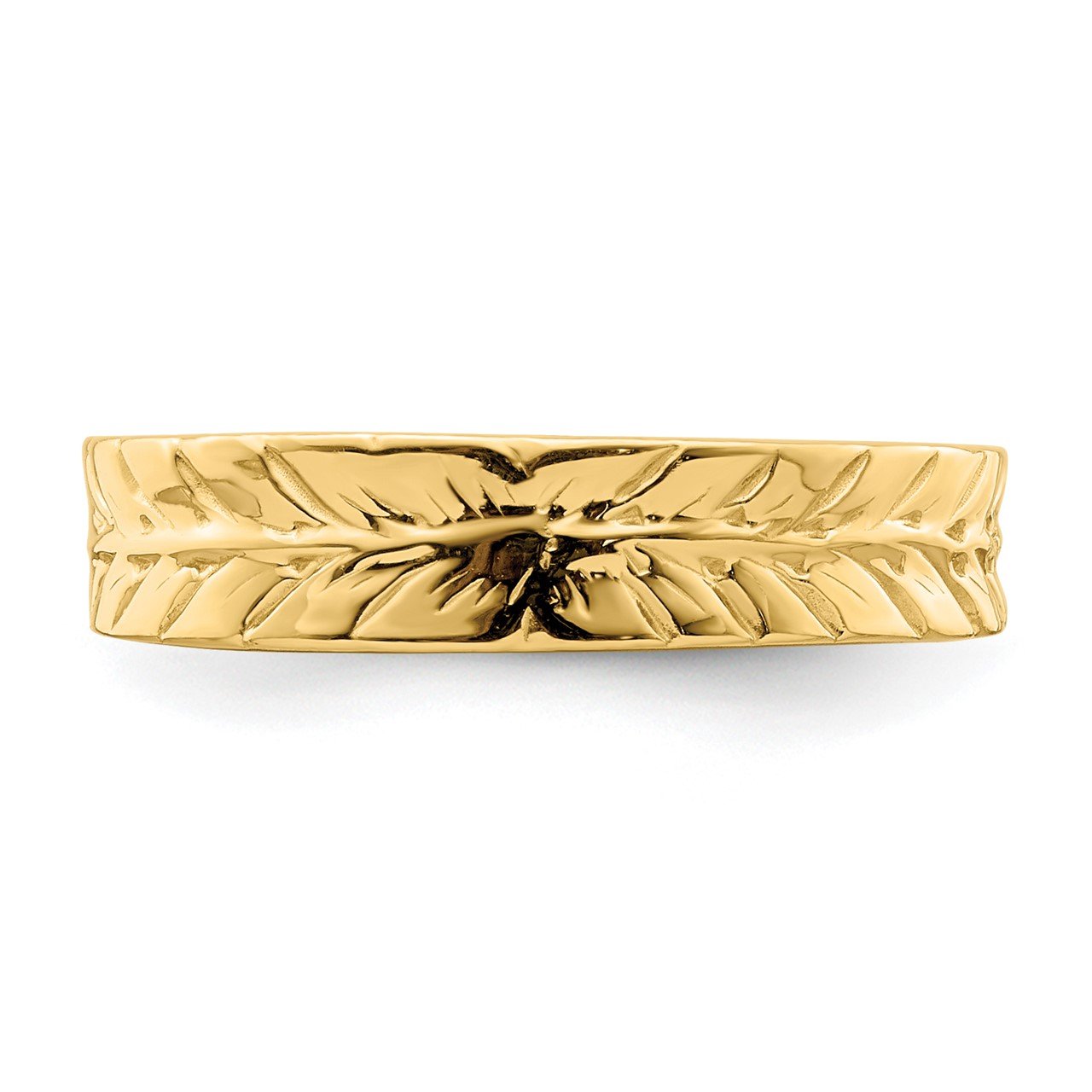 14K Starburst Center with Leaf Trim Toe Ring-4