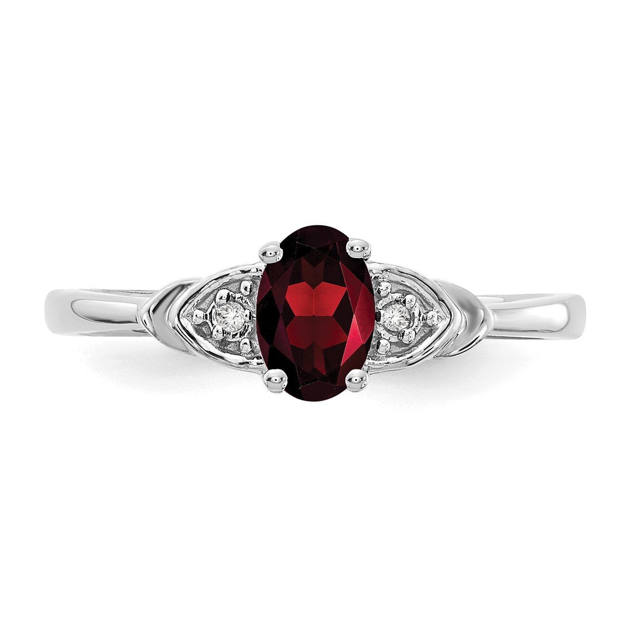 14k White Gold Garnet and Diamond Ring-4