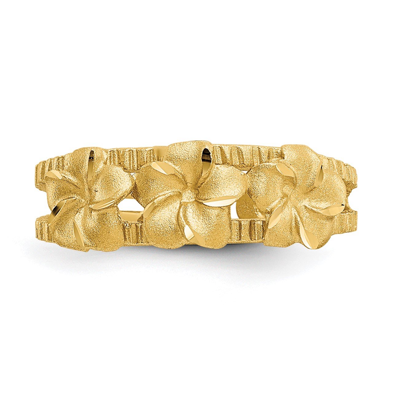 14k Plumeria Toe Ring-3