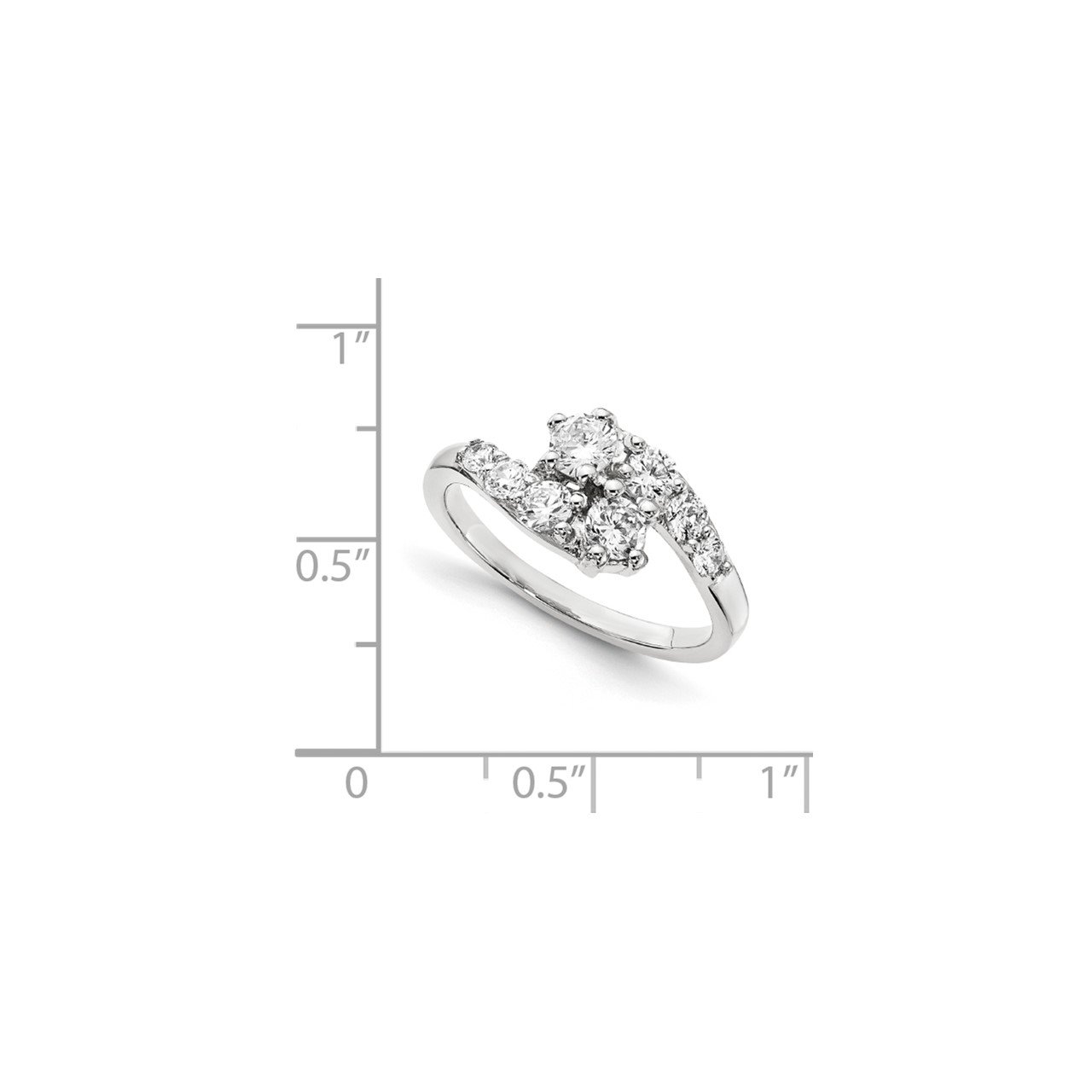 14KW AA Diamond 2-stone Ring Semi-Mount - 3.5 mm center stones-6