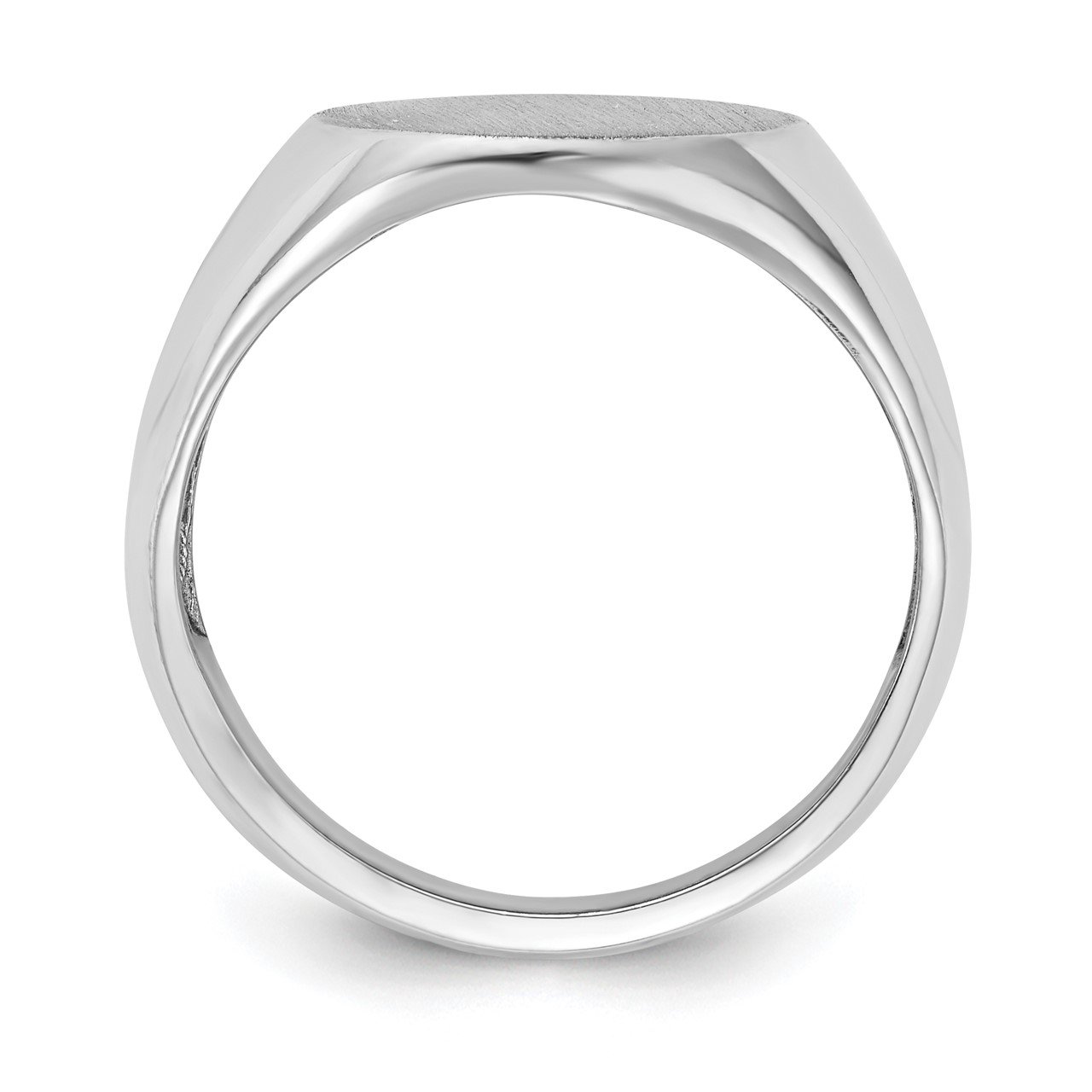14k White Gold 18.0x14.5mm Open Back Men's Signet Ring-1