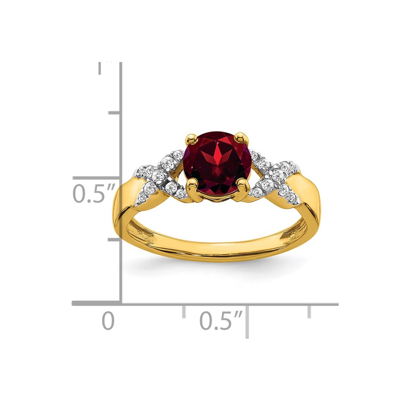 14k Two-tone Garnet and Diamond Ring-1