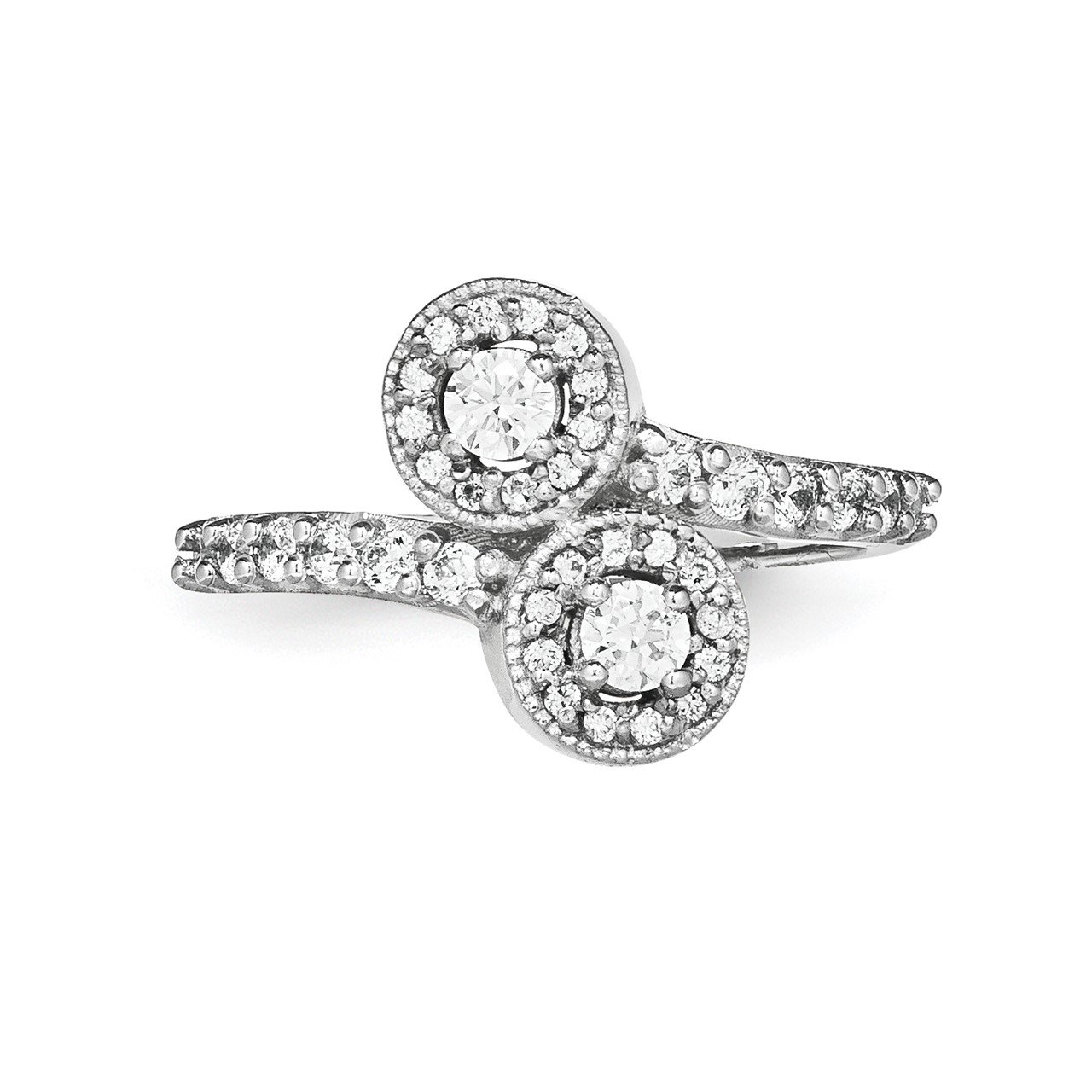 14KW VS Diamond 2-stone Ring Semi-Mount - 3 mm center stones-4