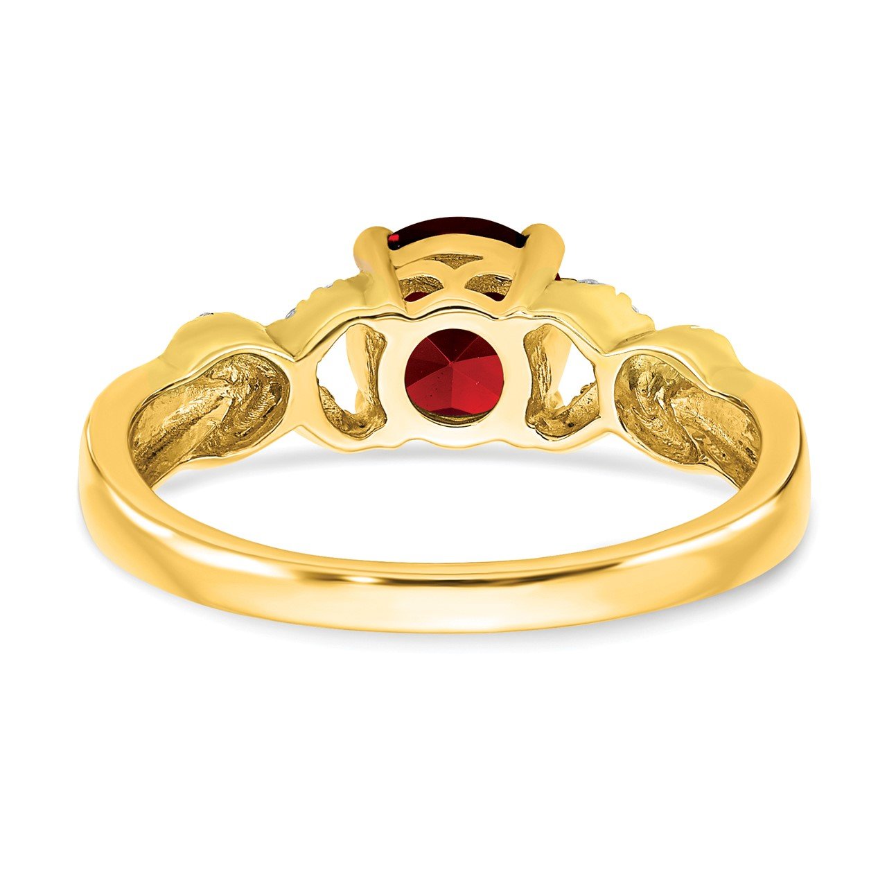 14k Two-tone Garnet and Diamond Ring-4