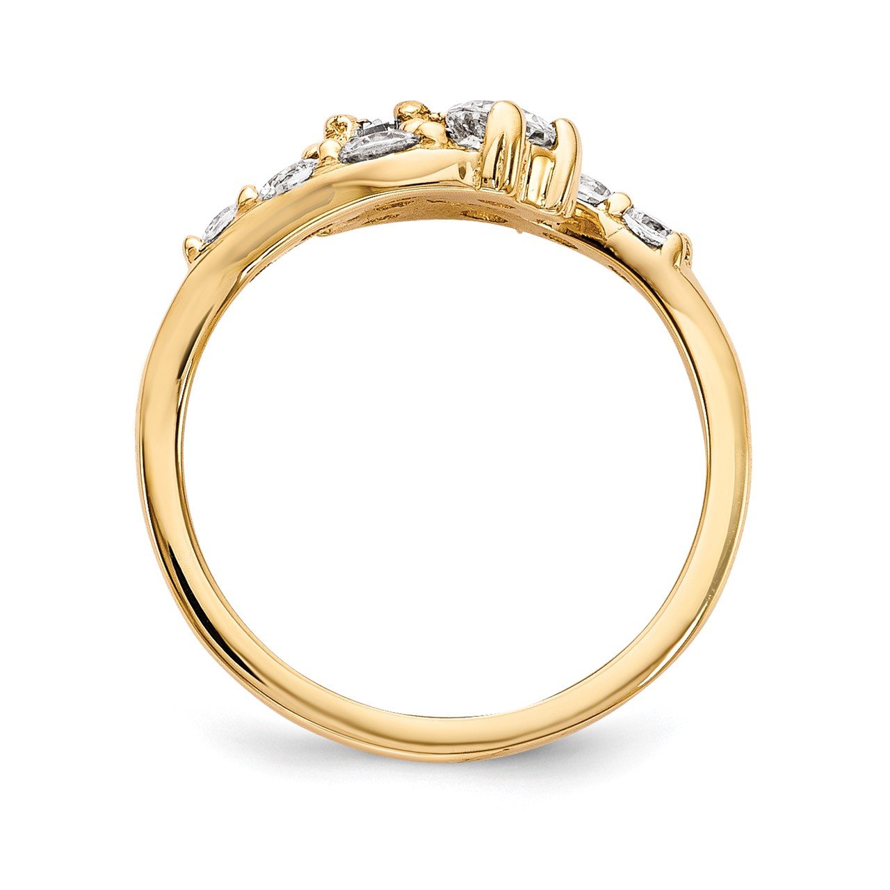 14KY AAA Diamond 2-stone Ring Semi-Mount - 4 mm center stones-1