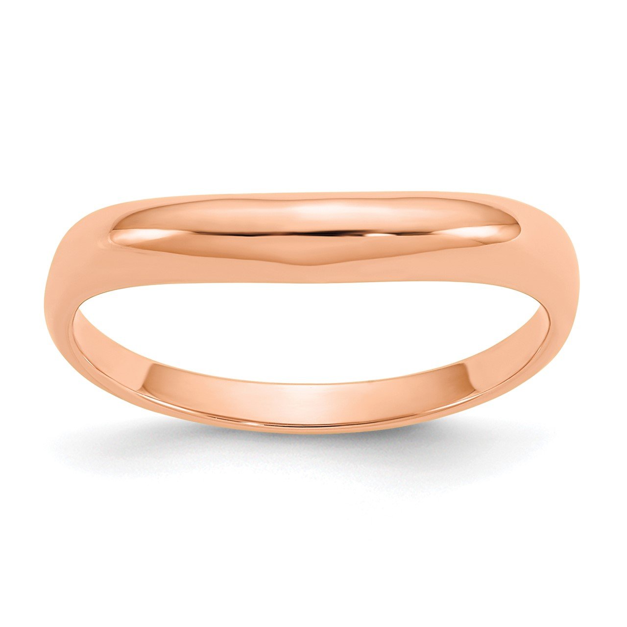 14k Rose Gold Polished Stackable Wave Ring