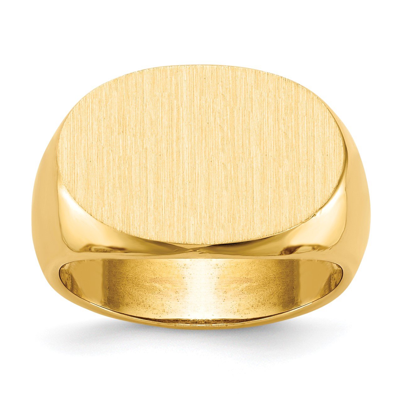14k White Gold 13.0x19.0mm Open Back Men's Signet Ring