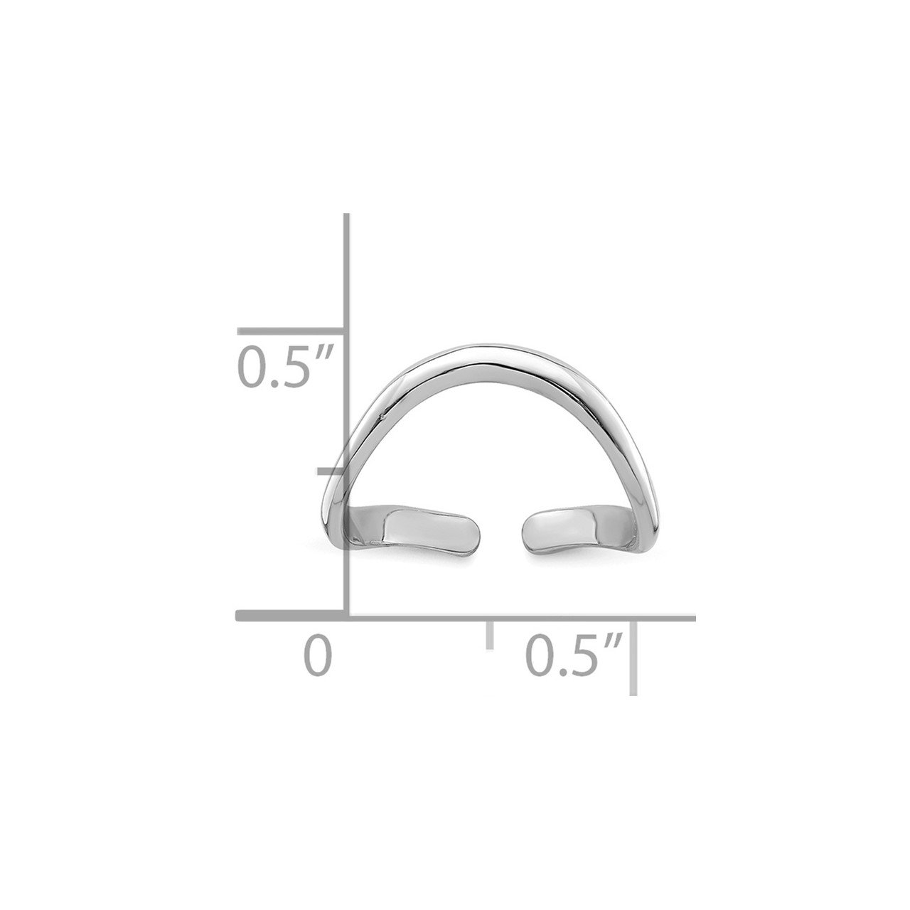 14k White Gold Polished Toe Ring-3