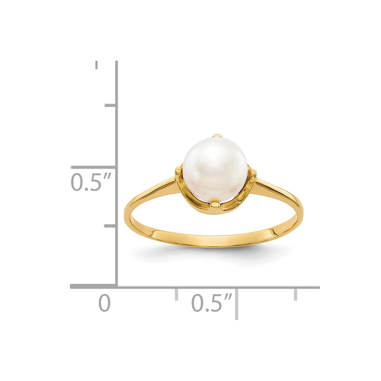 14k 6.5mm FW Cultured Pearl ring-4