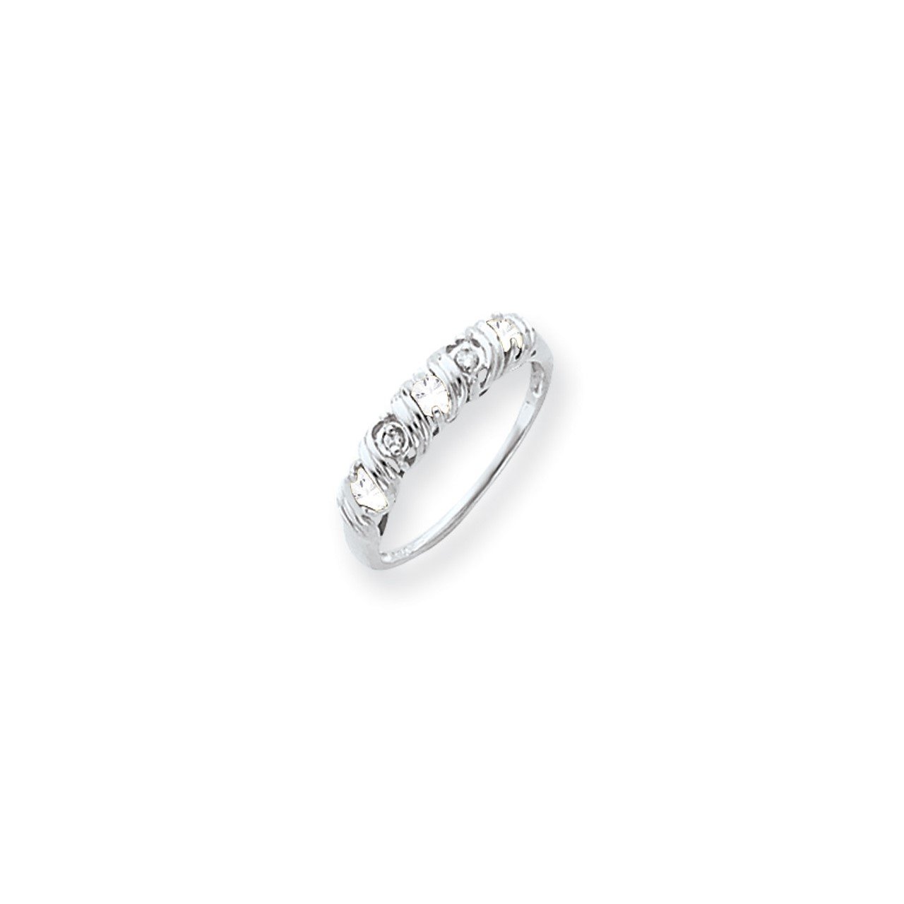 14k White Gold 2.75mm Cubic Zirconia AAA Diamond ring