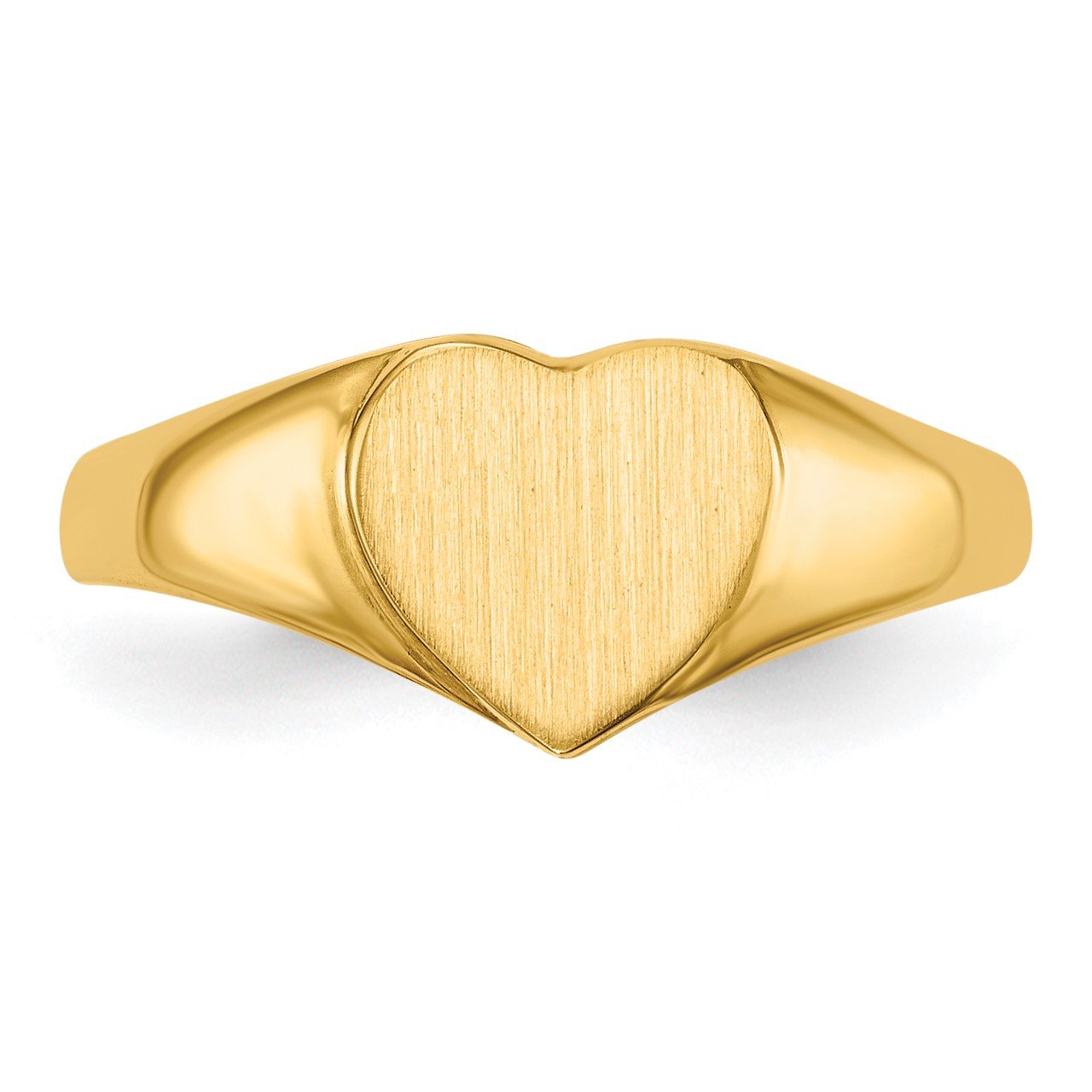 14k 7.5x8.5mm Open Back Heart Signet Ring-3