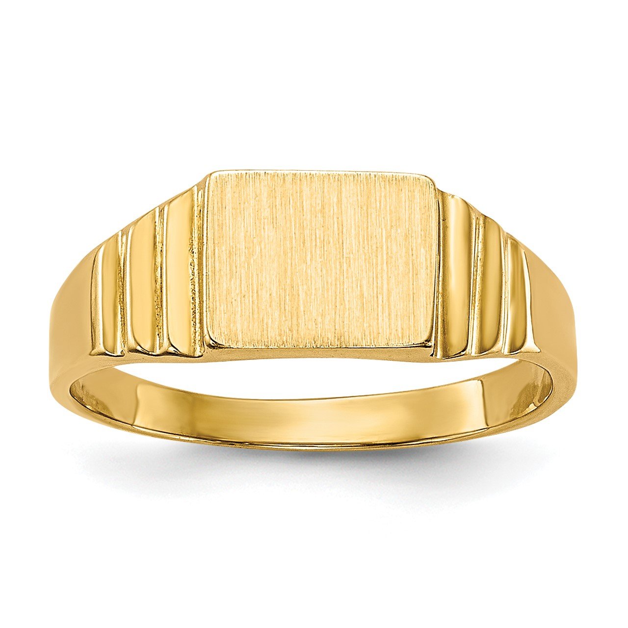 14K Rectangular Satin Baby Signet Ring