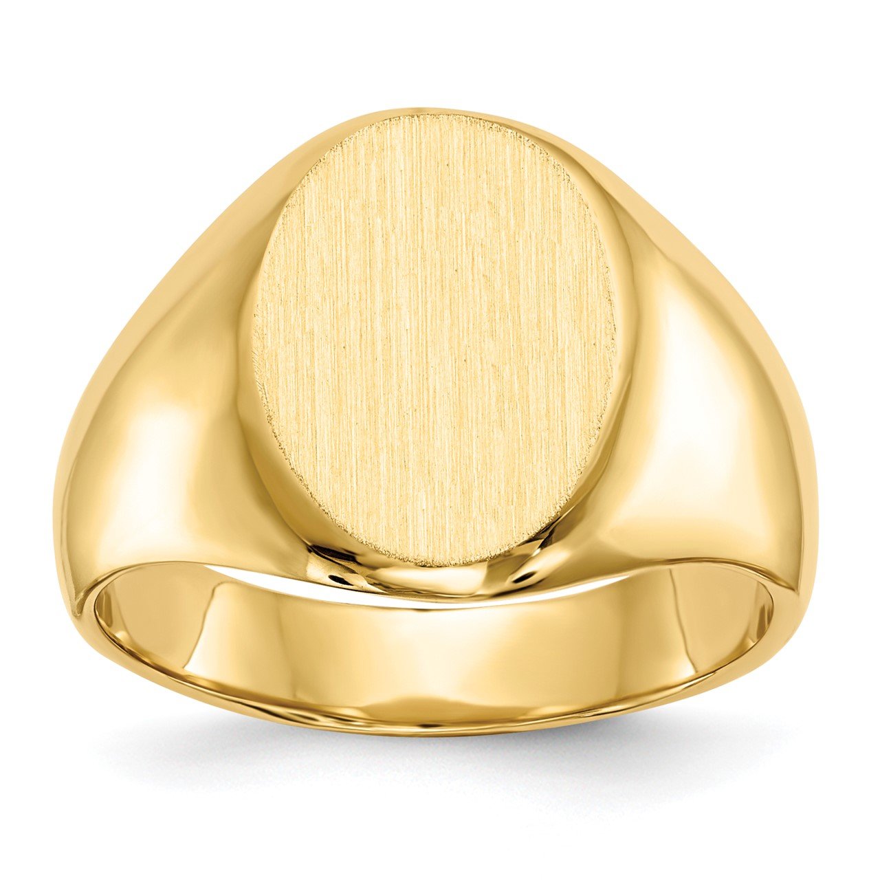 14k 15.0x11.0mm Closed Back Men's Signet Ring