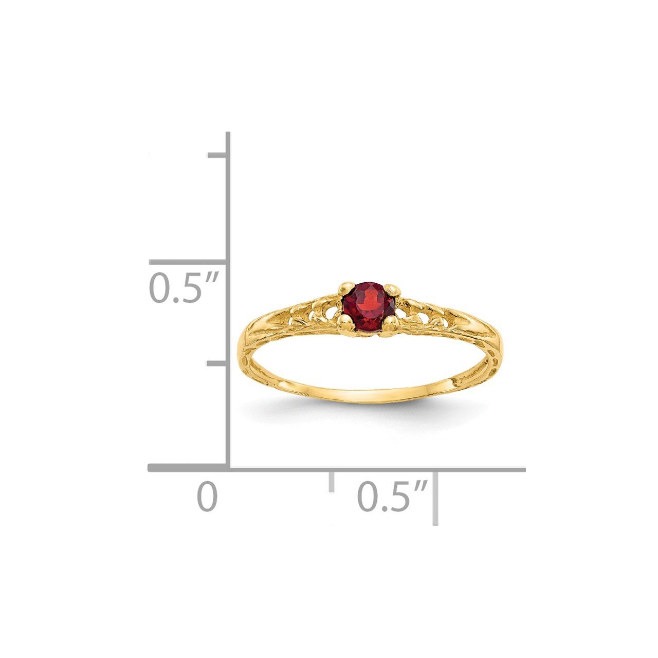 14k Madi K 3mm Garnet Birthstone Baby Ring-3