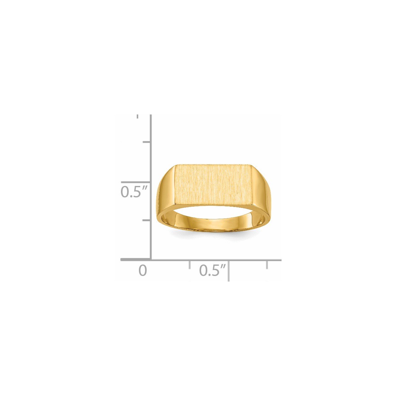 14k 7.0x13.0mm Closed Back Signet Ring-4