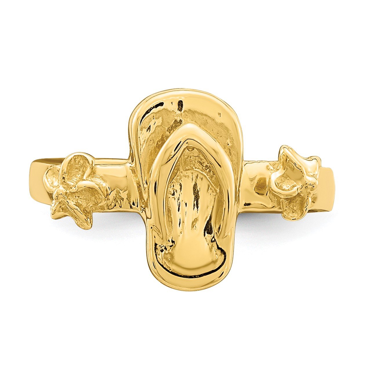 14K Adjustable Flip-Flop and Flower Toe Ring-4
