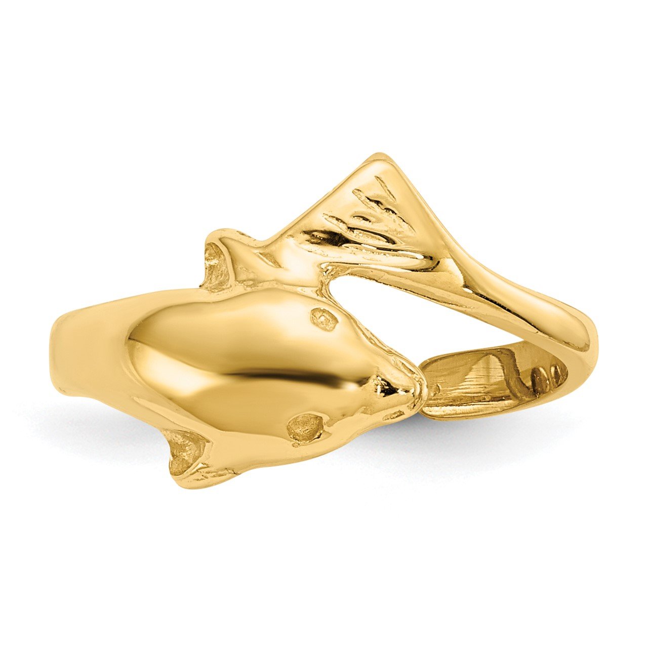 14k Dolphin Toe Ring-4