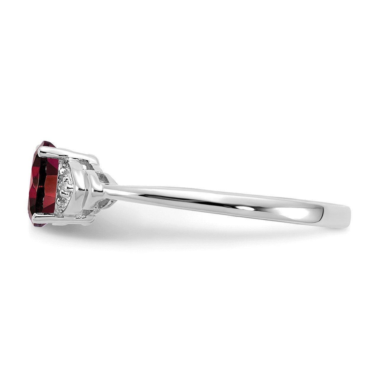 14k White Gold Garnet and Diamond Ring-3