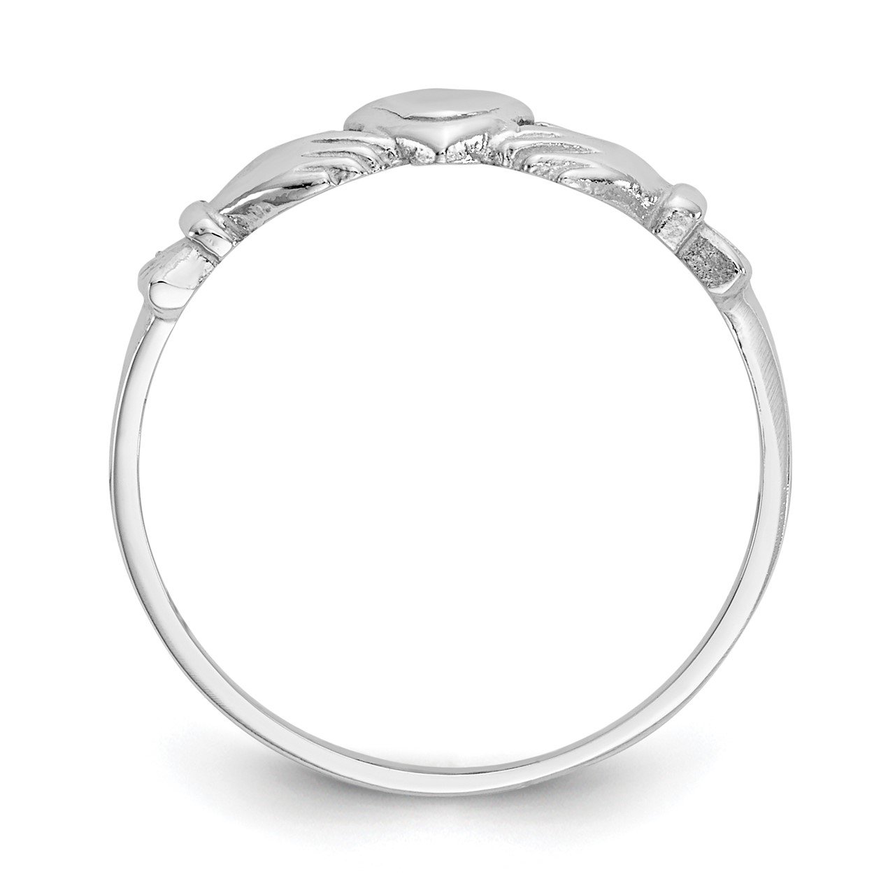 14k White Gold Child's Claddagh Ring-1