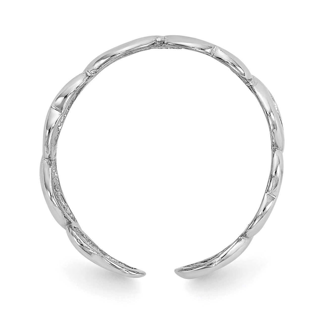 14k White Gold Heart Toe Ring-1