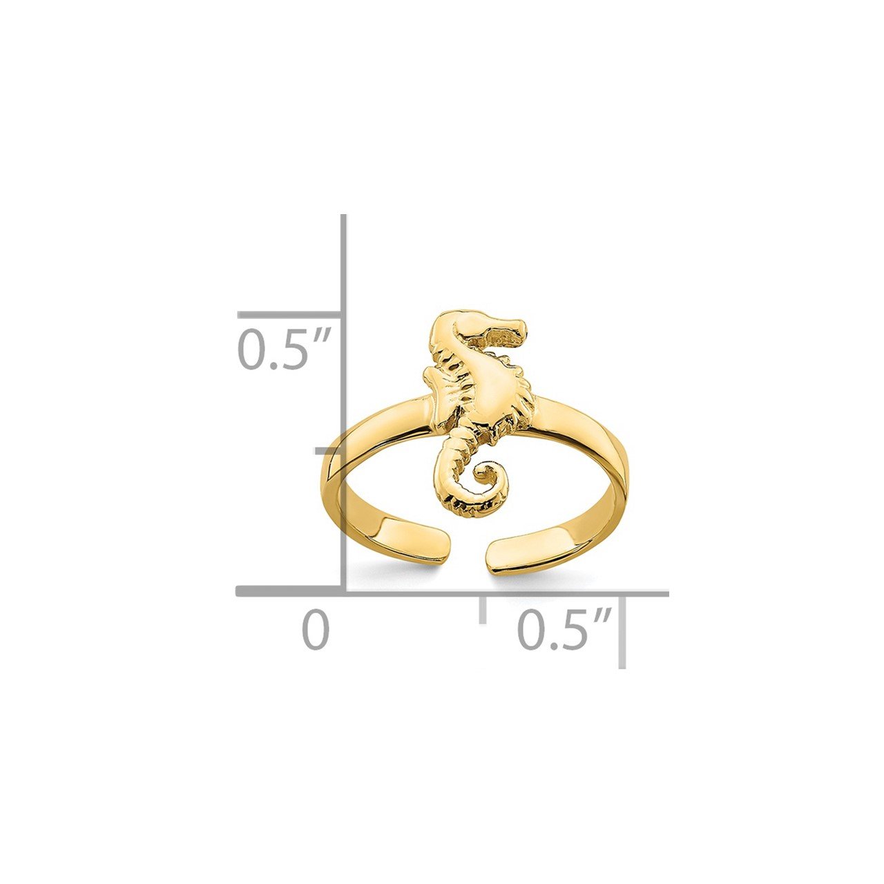 14K Adjustable Seahorse Toe Ring-2