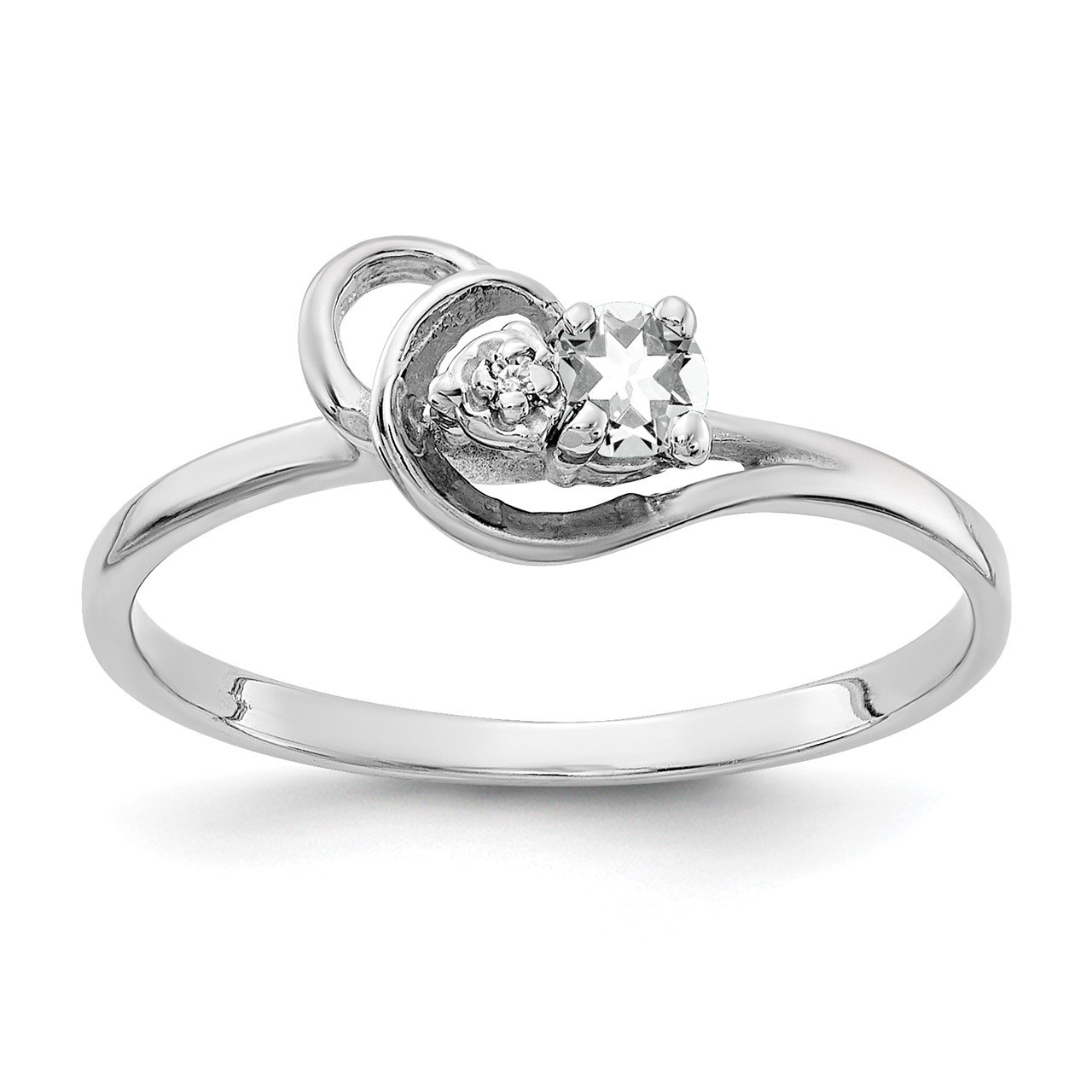 14k White Gold 3mm Cubic Zirconia VS Diamond ring