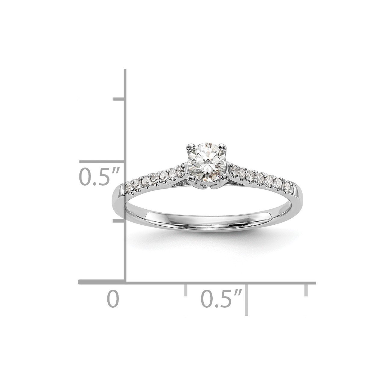14K White Gold Complete Diamond Promise/Engagement Ring-7