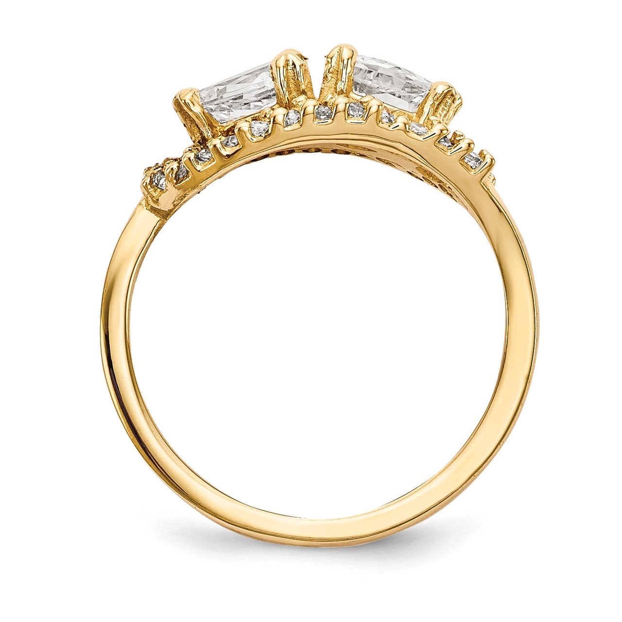 14KY AA Diamond 2-stone Ring Semi-Mount - 6x4 mm center stones-1