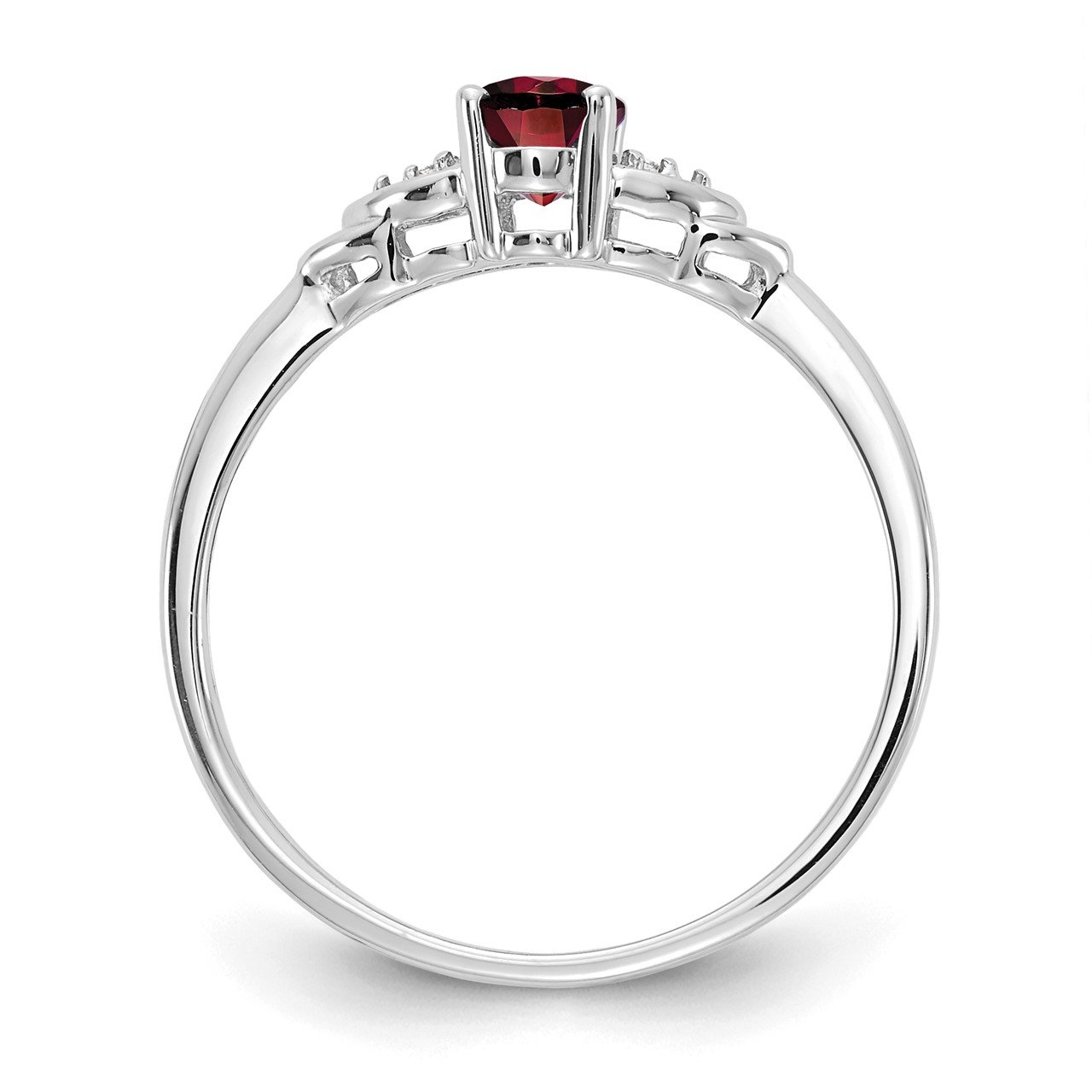 14k White Gold Garnet and Diamond Ring-1